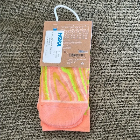Hoka Orange and Green Patterned Socks - Picture 4 of 4